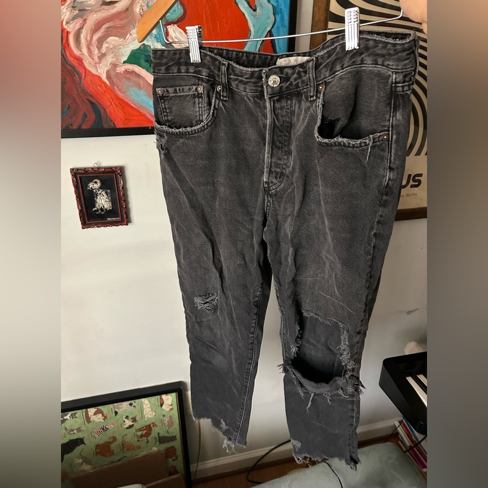 We the Free brand distressed black jeans from Free People